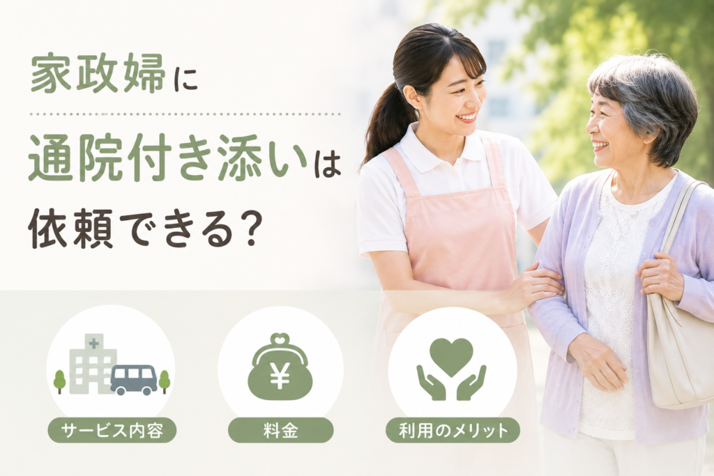 家政婦に通院付き添いは依頼できる？サービス内容や料金、利用するメリットを詳しく解説
