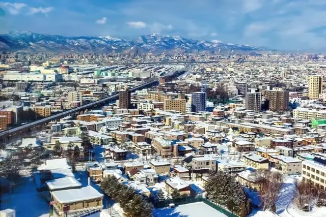 札幌市白石区市街地の航空写真