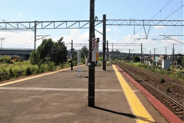 白石区平和駅ホーム札幌方面の写真