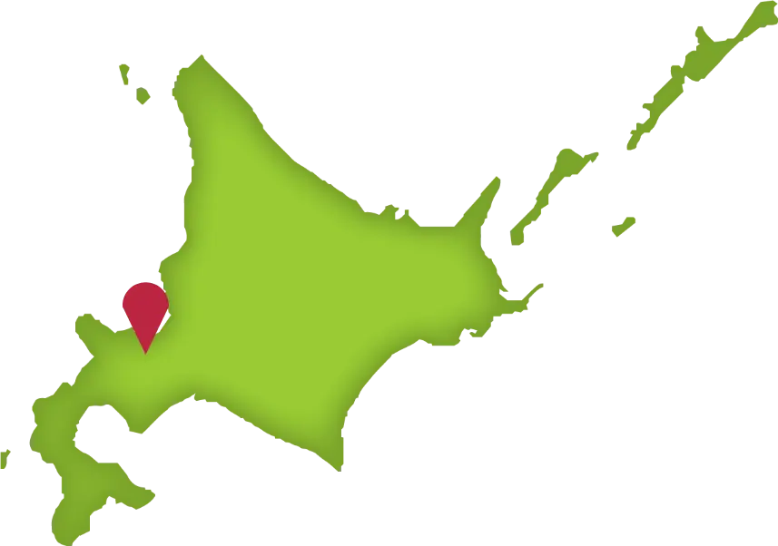 札幌市に現在地ピンが立てられた北海道のアイコン
